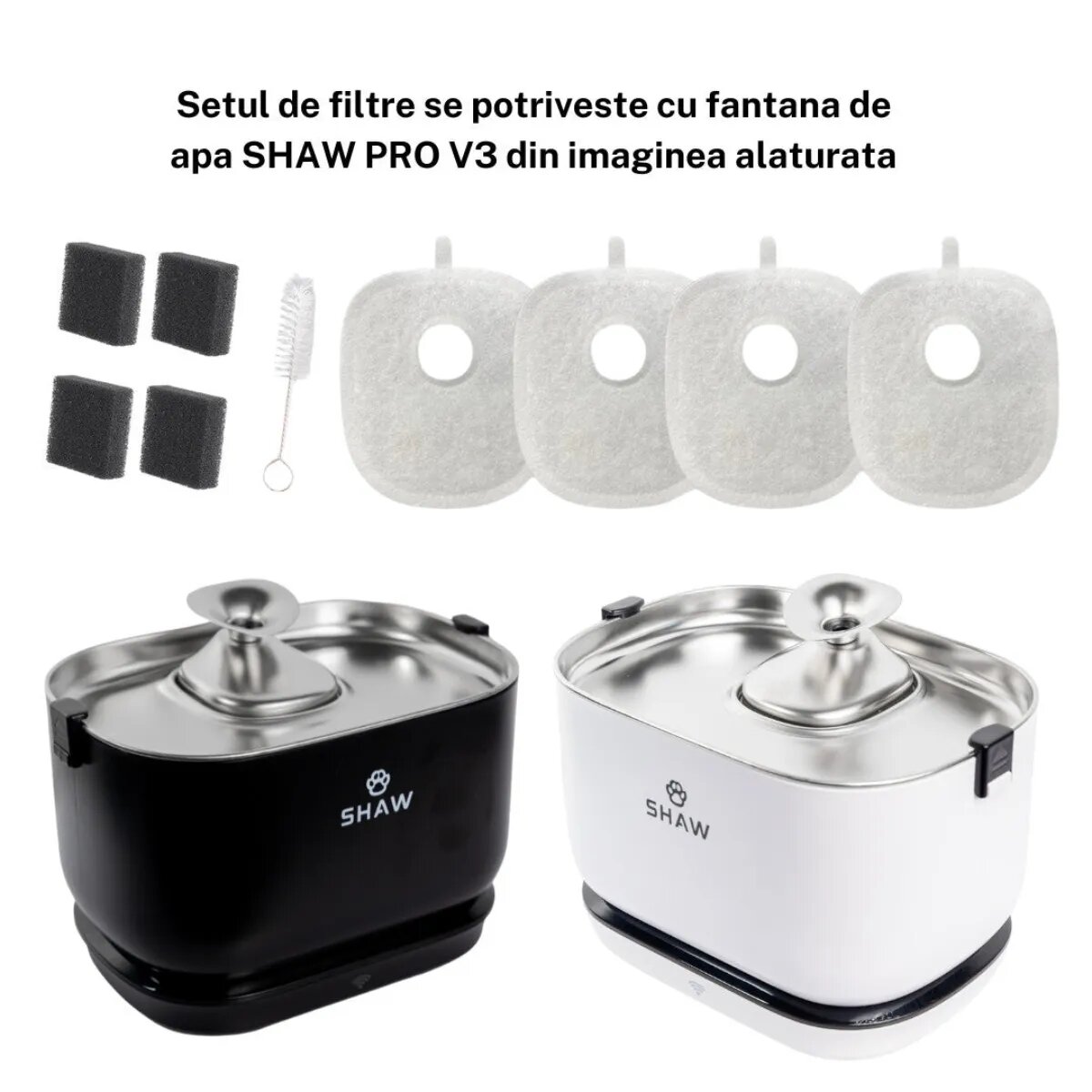 SHAW Set 4 filtre PRO V3 filtre fântână câini și pisici 4buc