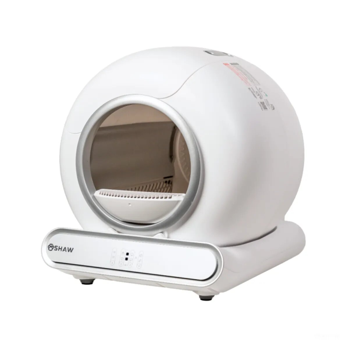 SHAW Smart V3 litieră automată pisici cu filtru auto-curățare aplicație mobilă ionizare alb 48x50.1 cm