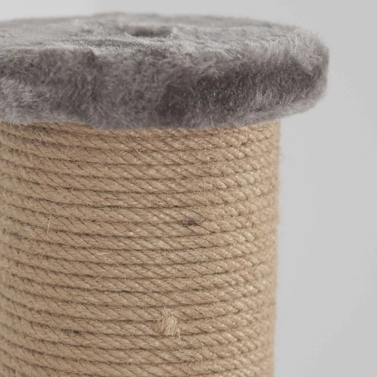 SHAW stâlp de zgâriat cilindric pisici 1 etaj MDF și sisal elemente atârnate gri 42x42x86cm