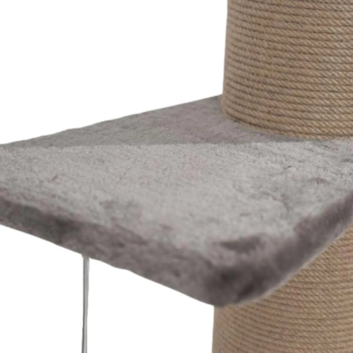 SHAW stâlp de zgâriat cilindric pisici 1 etaj MDF și sisal elemente de zgâriat elemente atârnate gri 50x50x106cm