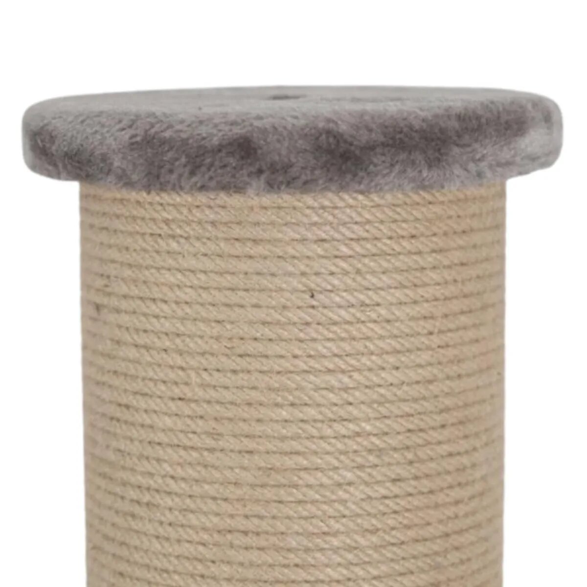 SHAW stâlp de zgâriat cilindric pisici 1 etaj MDF și sisal elemente de zgâriat elemente atârnate gri 50x50x106cm