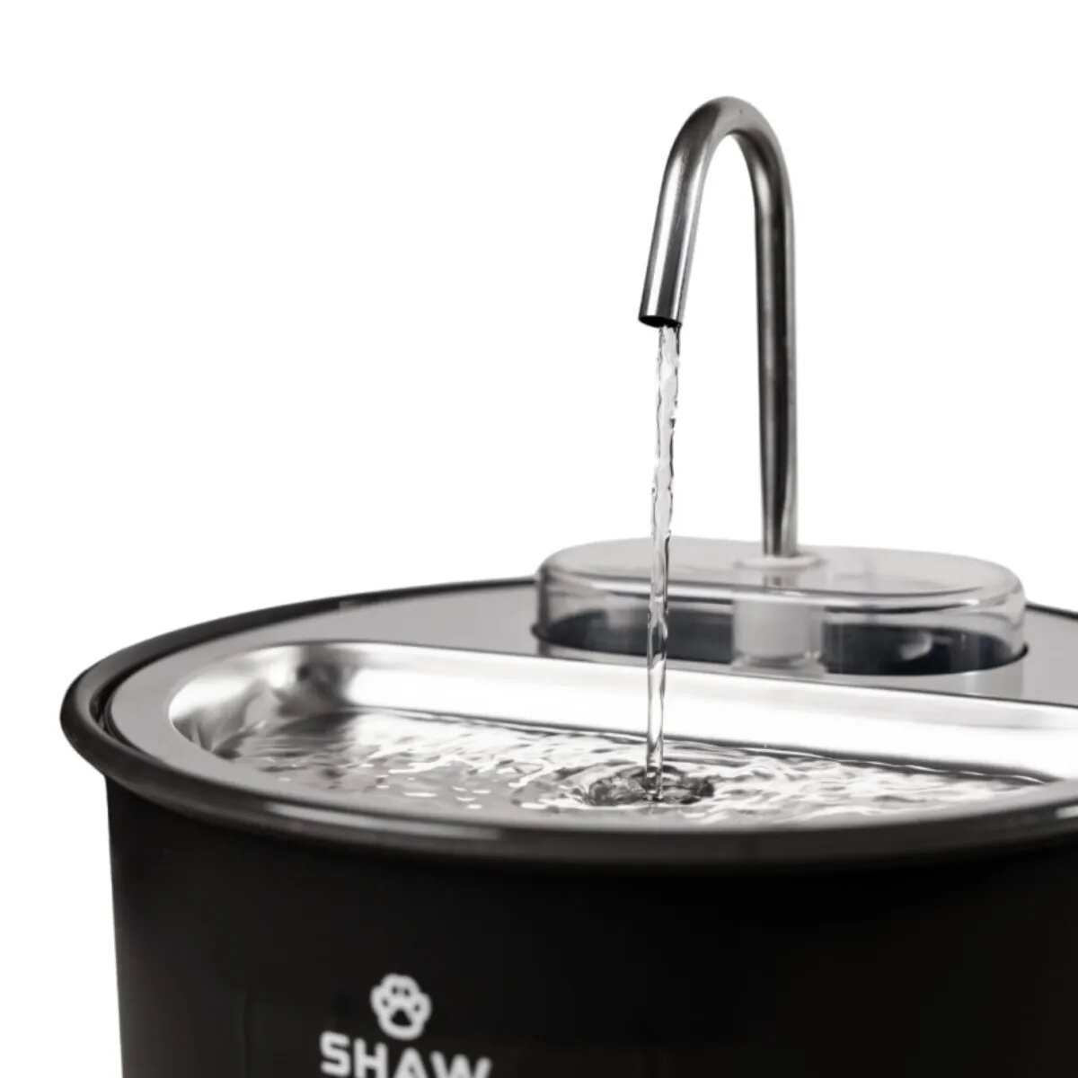SHAW Tip Robinet fântână câini rotundă inox Tip Robinet fântână câini și pisici rotundă inox negru XS-M(4l)