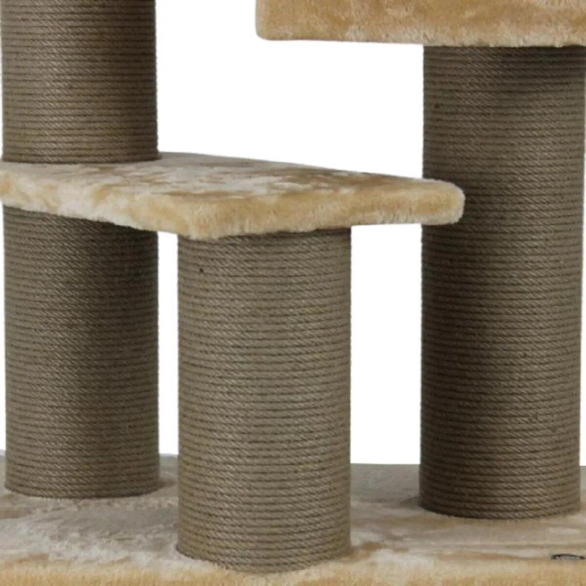 SHAW Toulouse ansamblu de joacă pisici 3 etaje 1 căsuța MDF și pluș elemente de zgâriat bej 70x70x120cm