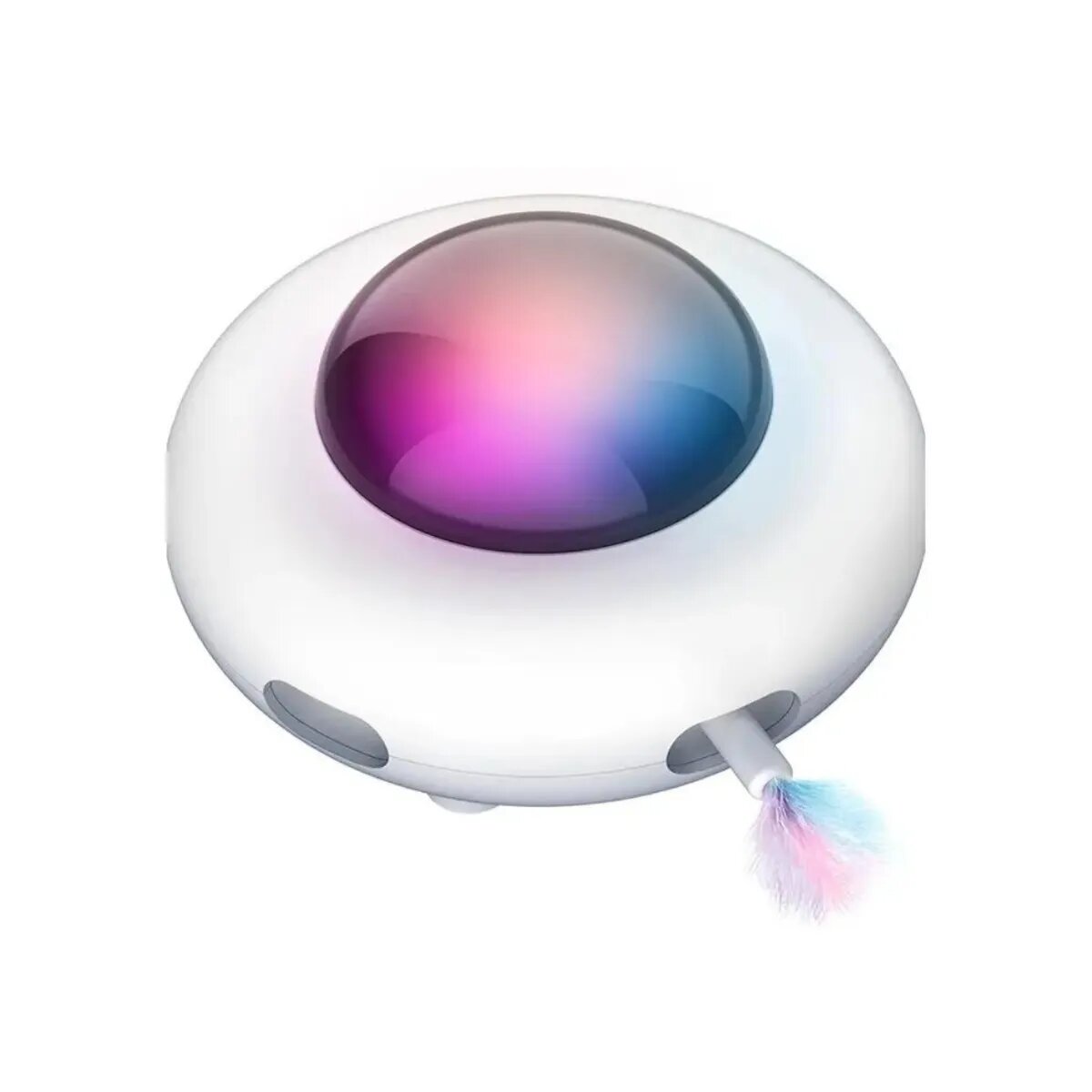SHAW UFO electronic cu incarcare USB jucărie interactivă pisici inteligente luminos plastic alb 15.6x9.2cm 1buc