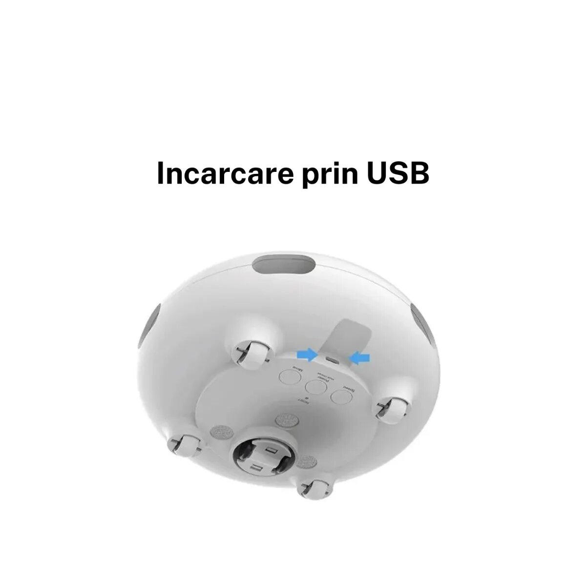 SHAW UFO electronic cu incarcare USB jucărie interactivă pisici inteligente luminos plastic alb 15.6x9.2cm 1buc