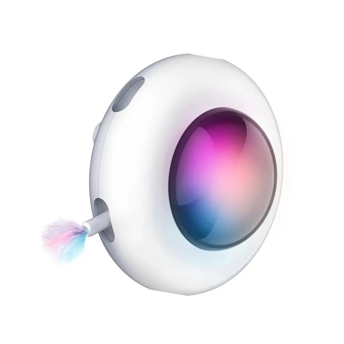 SHAW UFO electronic cu incarcare USB jucărie interactivă pisici inteligente luminos plastic alb 15.6x9.2cm 1buc