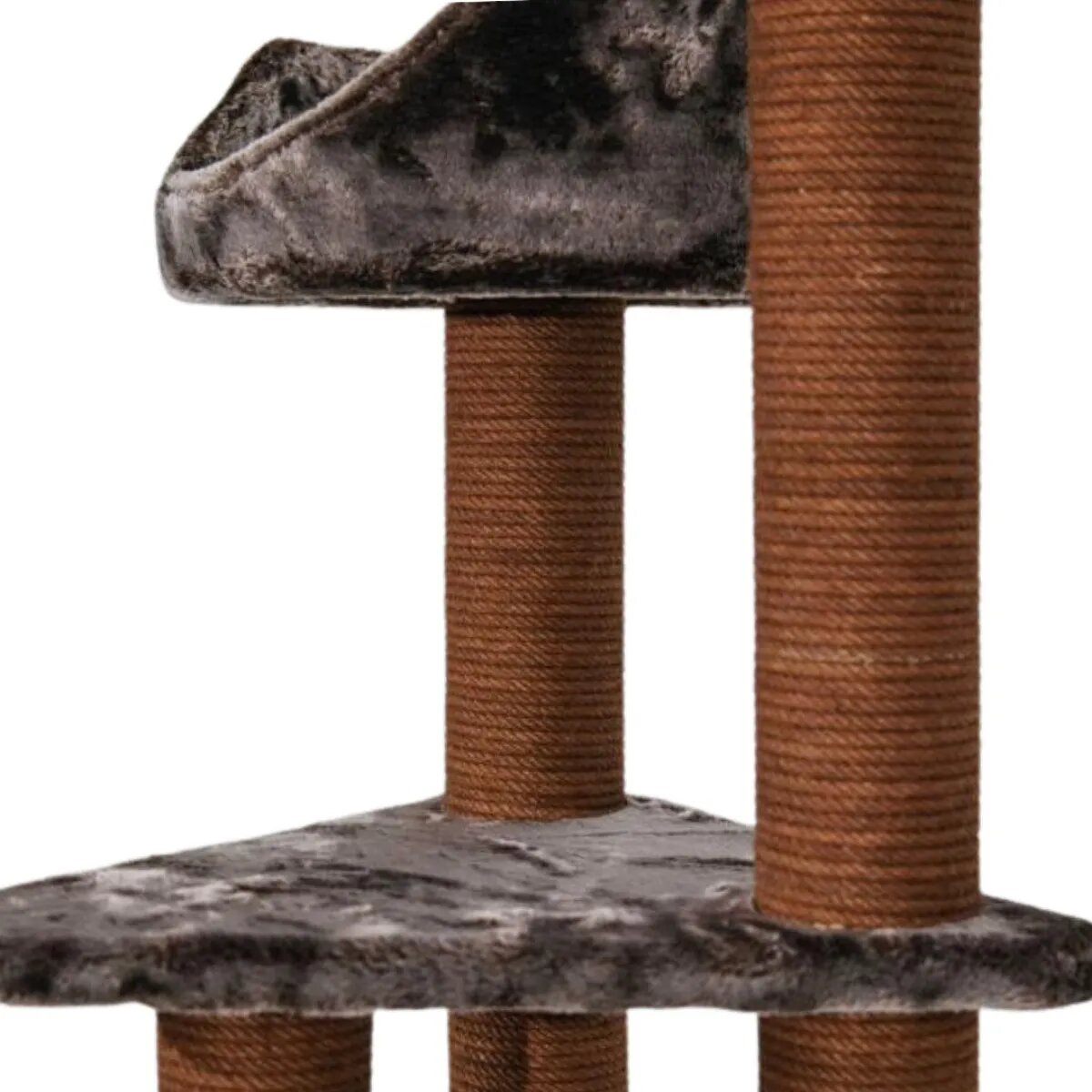 SHAW Warsaw ansamblu de joacă pisici 3 etaje 1 căsuța MDF și pluș elemente de zgâriat maro 65x80x130cm