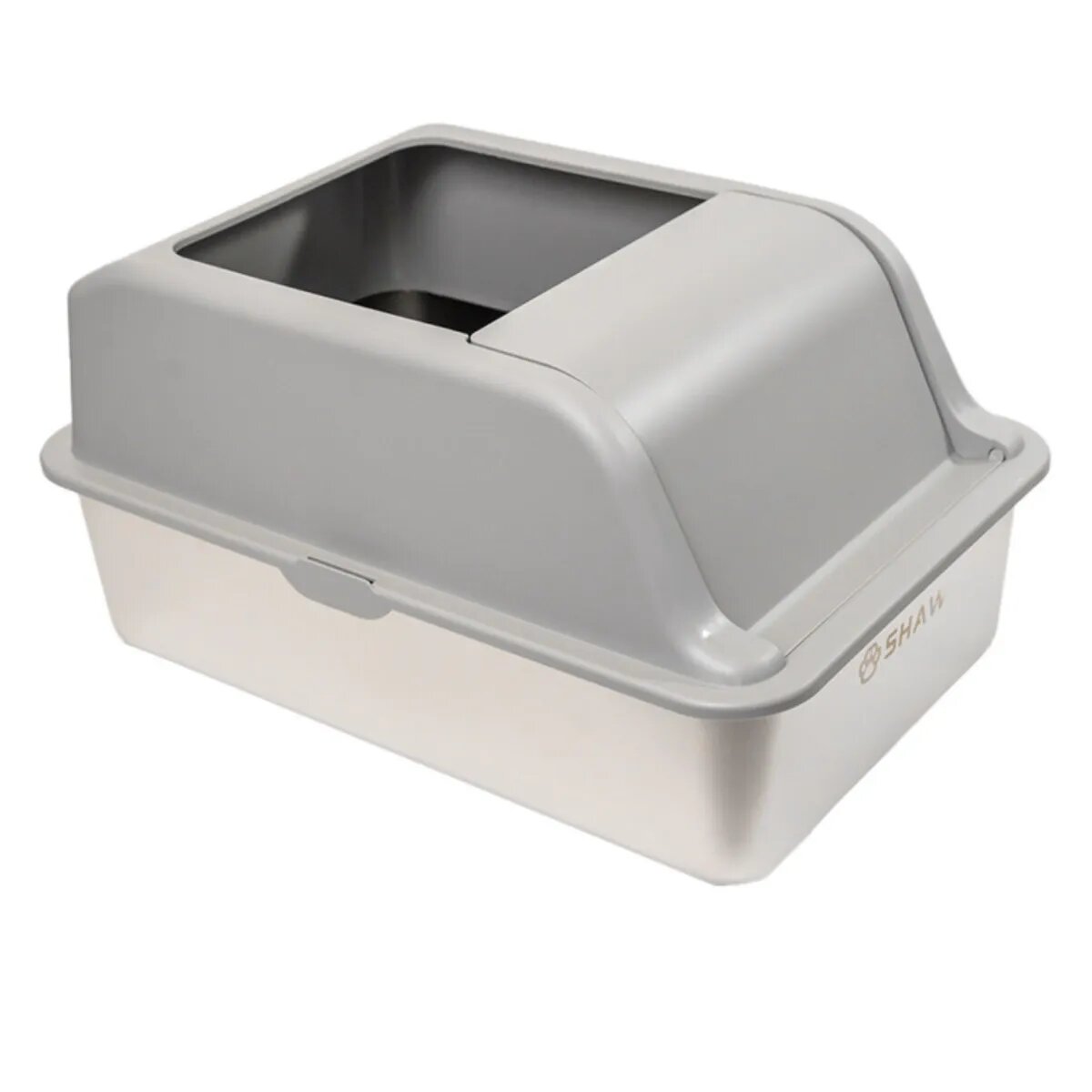 SHAW XL prag multifunctional & lopatica incluse litieră pisici cu ramă gri 60.8 29.3 cm