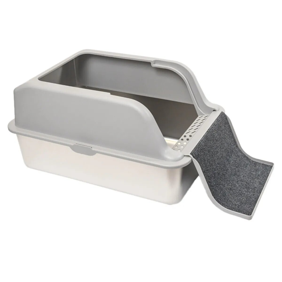 SHAW XL prag multifunctional & lopatica incluse litieră pisici cu ramă gri 60.8 29.3 cm