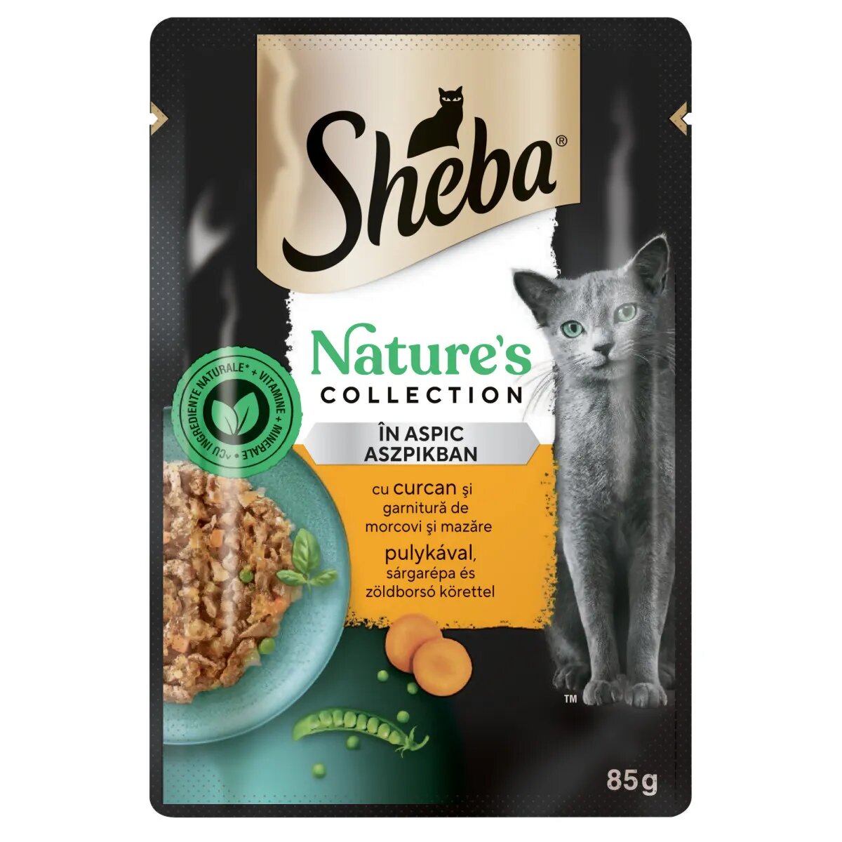 SHEBA Nature's Collection Curcan și Legume plic hrană umedă fără cereale pisici (în aspic) Nature's Collection Curcan și Legume plic hrană umedă fără cereale pisici (în sos) bax 85g x 28buc
