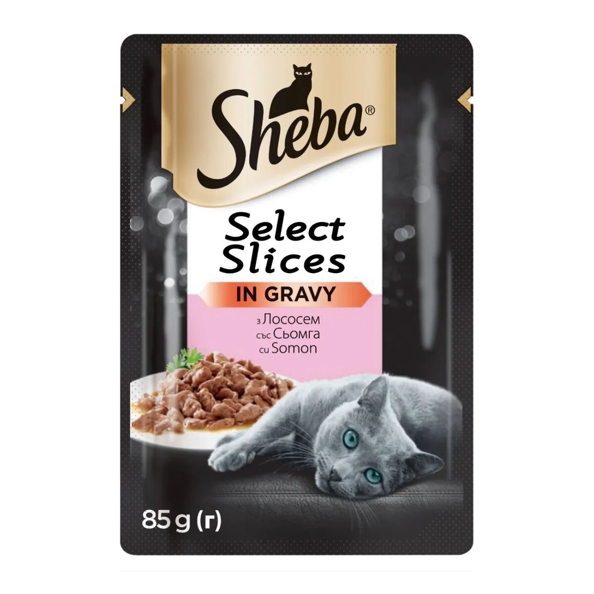 SHEBA Select Slices Somon plic hrană umedă pisici (în sos) bax 85g x 28buc