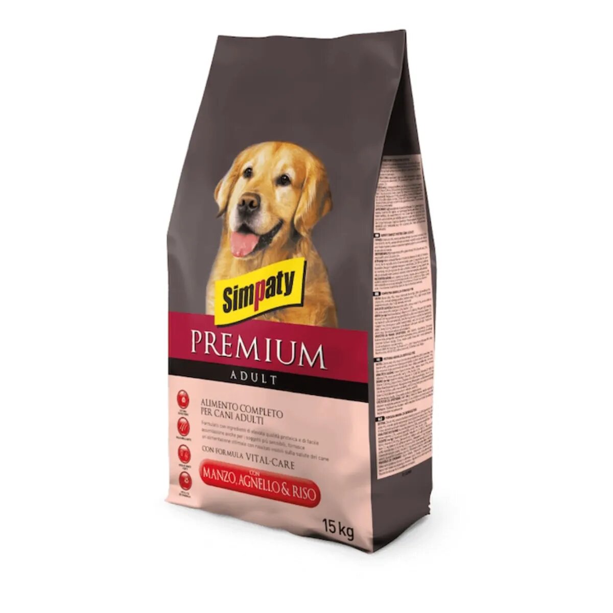 SIMPATY Premium XS-XL Vită și Miel hrană uscată câini 15kg