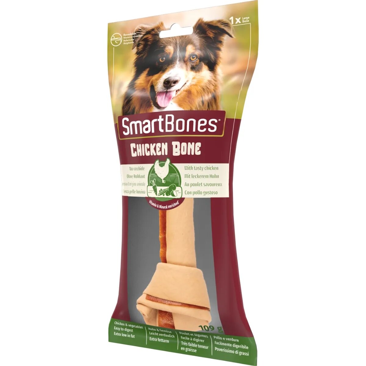 SmartBones Classics Chicken Bone Large recompense câini Os aromat Pui