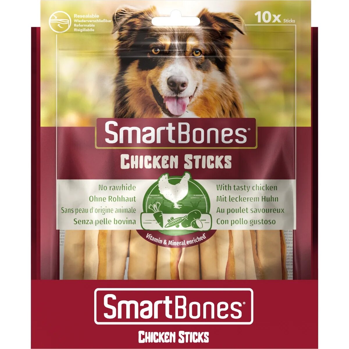 SmartBones Classics Chicken Sticks recompense câini Batoane aromate Pui 10buc