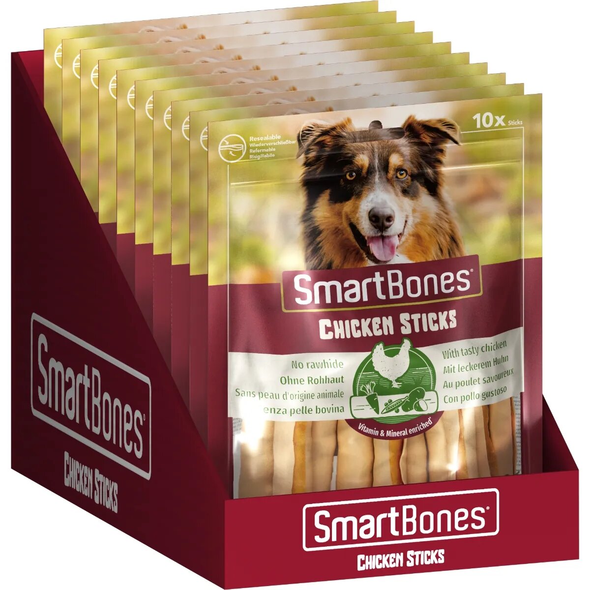 SmartBones Classics Chicken Sticks recompense câini Batoane aromate Pui 10buc
