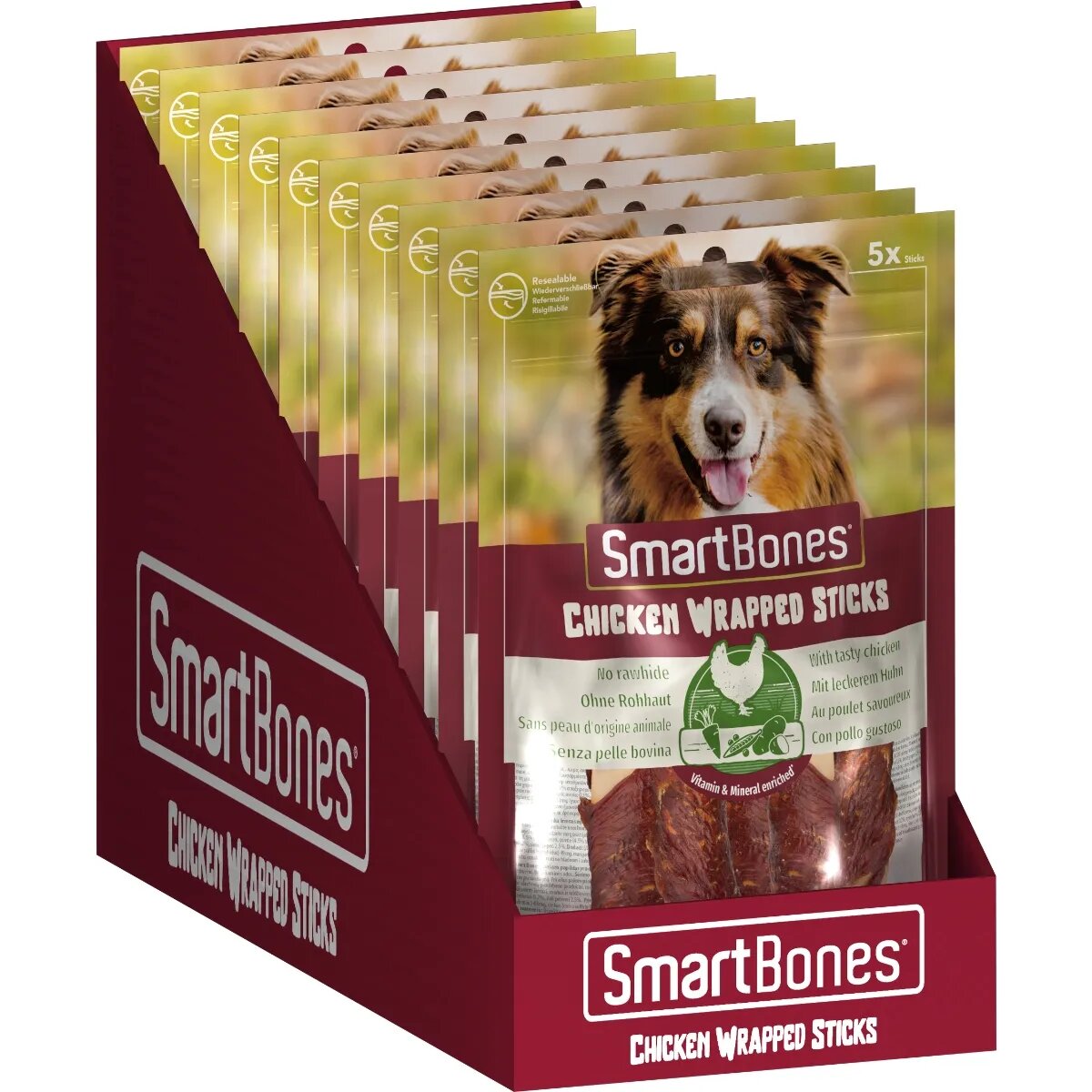SmartBones Classics Chicken Warpped Sticks Mini recompense câini Batoane Pui Classics Chicken Warpped Sticks recompense câini Batoane Pui 5buc