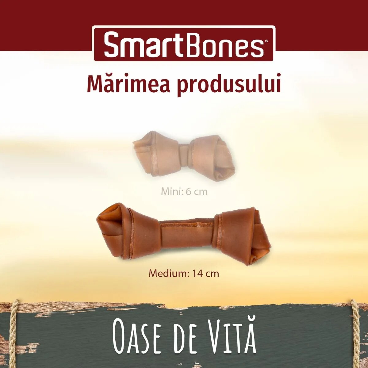 SmartBones Flavours Beef Bones Medium recompense câini Oase aromate Vita 2buc