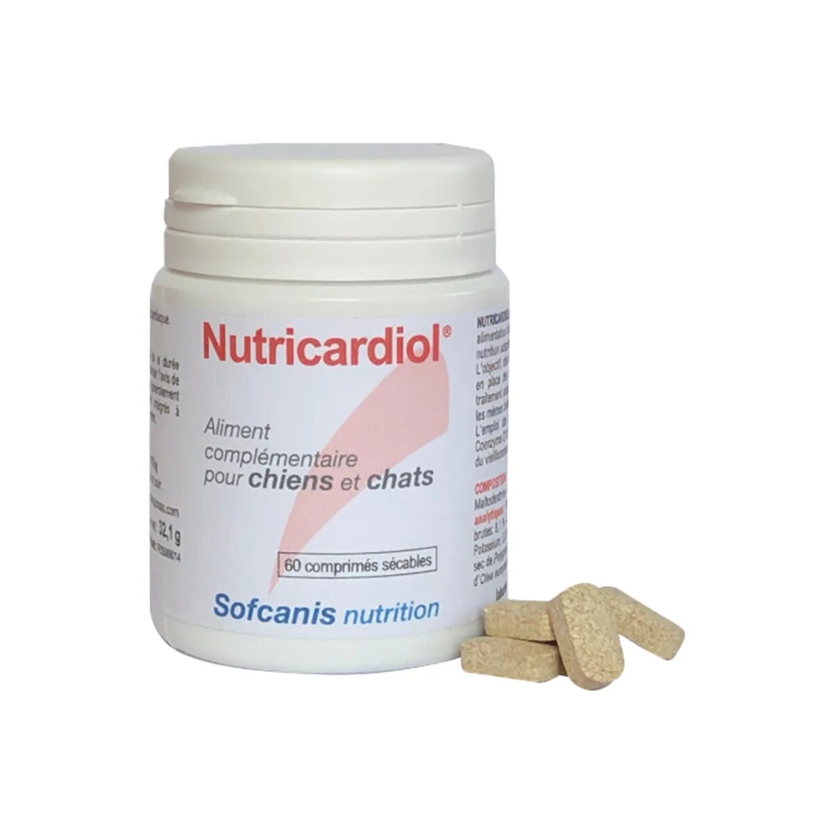 SOFCANIS Nutricardiol supliment sistem cardio-vascular câini comprimate Nutricardiol XS-XL supliment sistem cardio-vascular câini și pisici flacon 60 comprimate