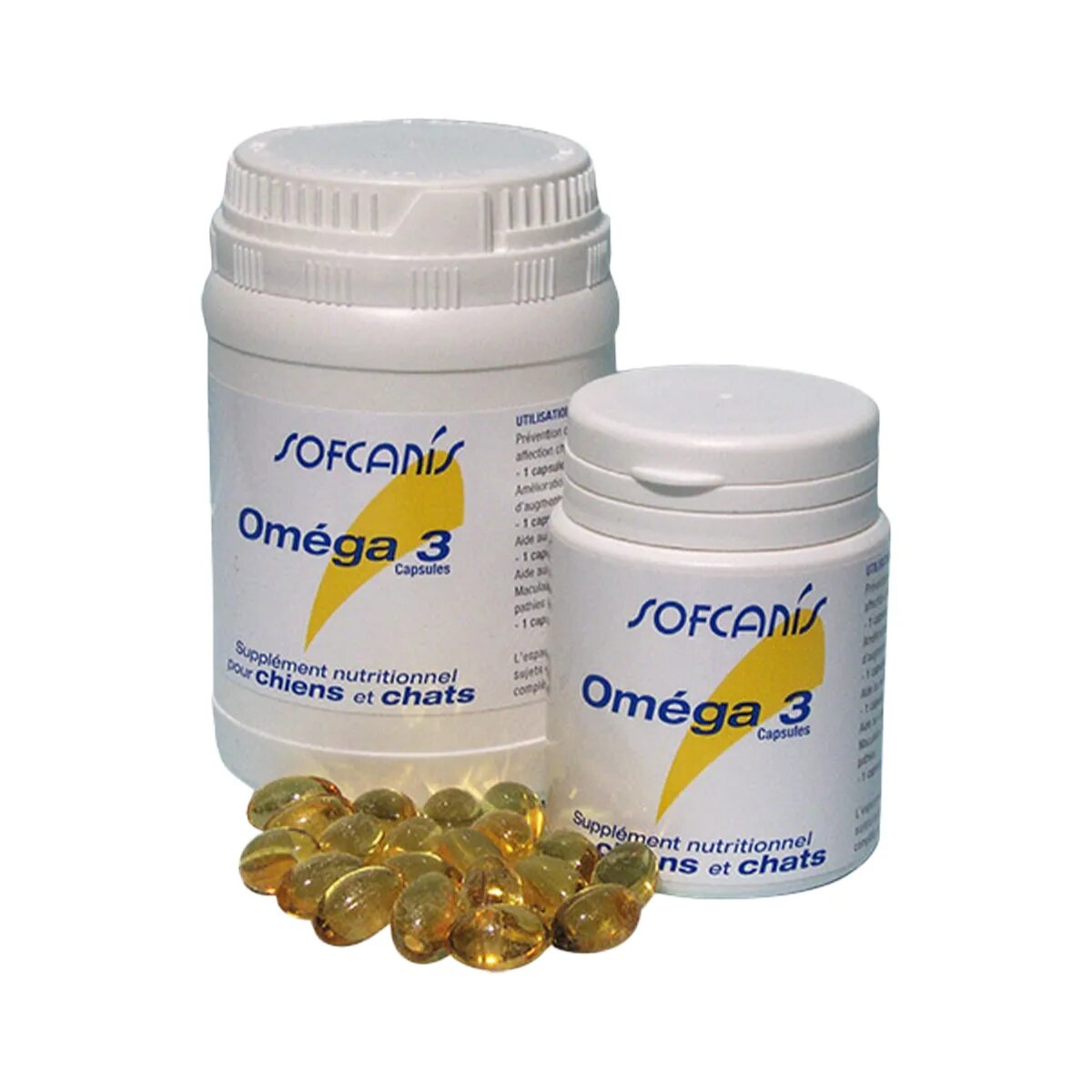 SOFCANIS Omega 3 supliment sistem cardio-vascular convalescență câini capsule Omega 3 XS-XL supliment sistem cardio-vascular convalescență câini și pisici flacon 50 capsule