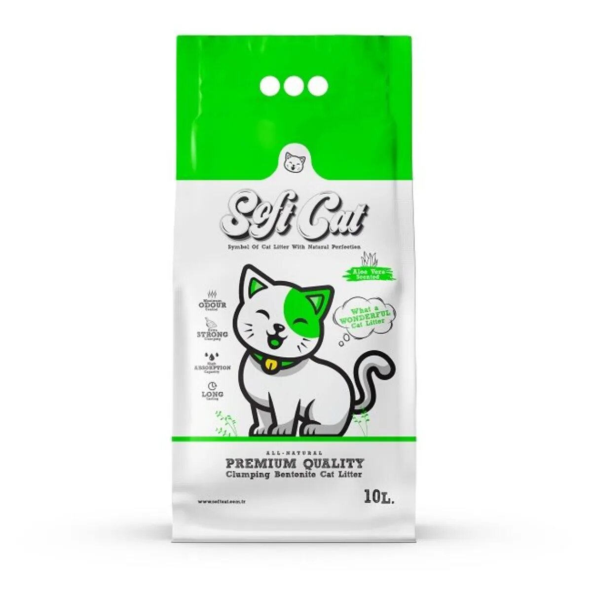 SoftCat Aloe Vera așternut igienic pisici granule bentonită aglomerant neutralizare mirosuri 10l