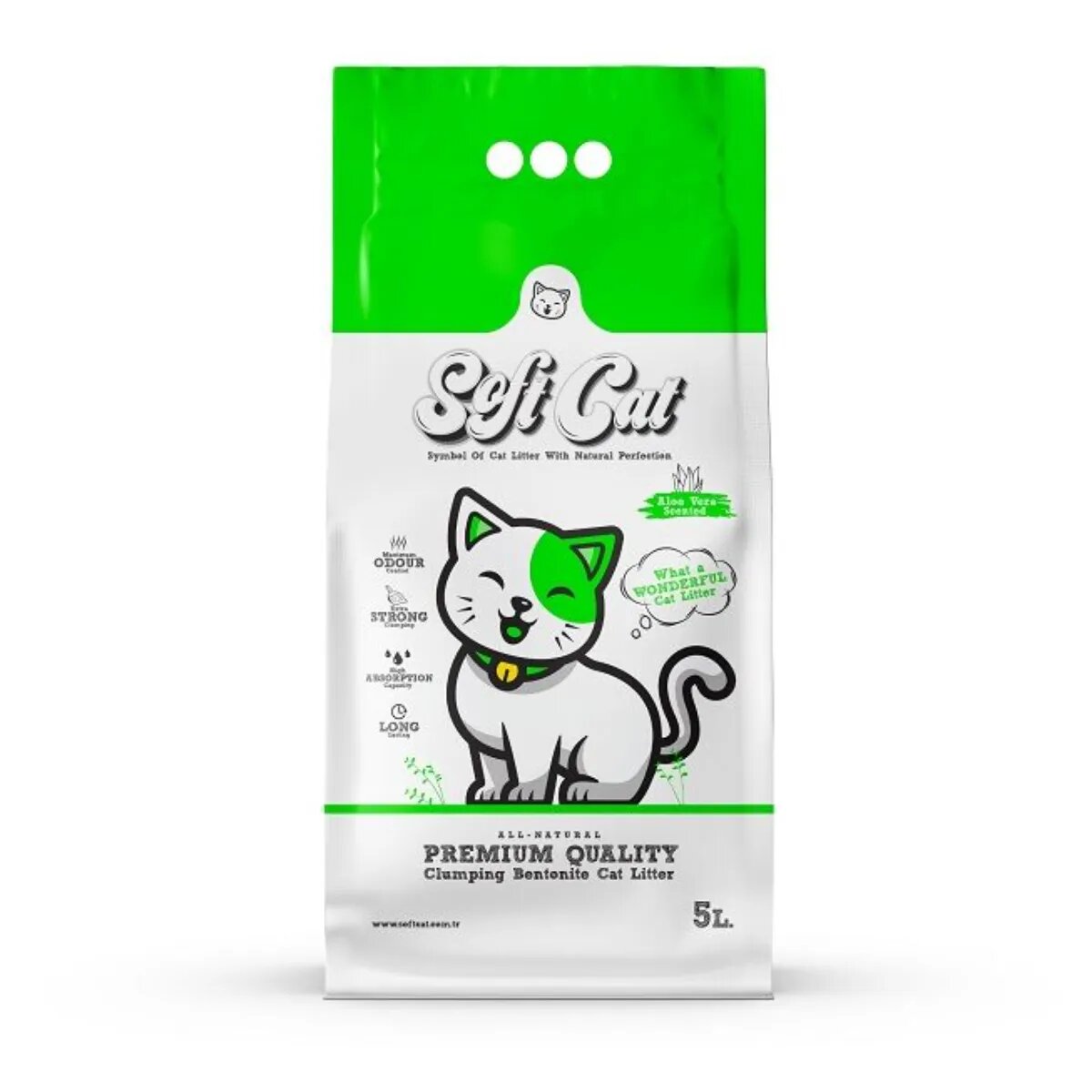 SoftCat Aloe Vera așternut igienic pisici granule bentonită aglomerant neutralizare mirosuri 5l