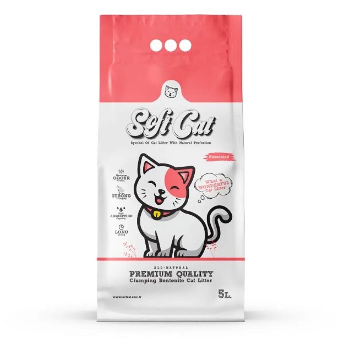 SoftCat neparfumat așternut igienic pisici granule bentonită aglomerant neutralizare mirosuri 5l