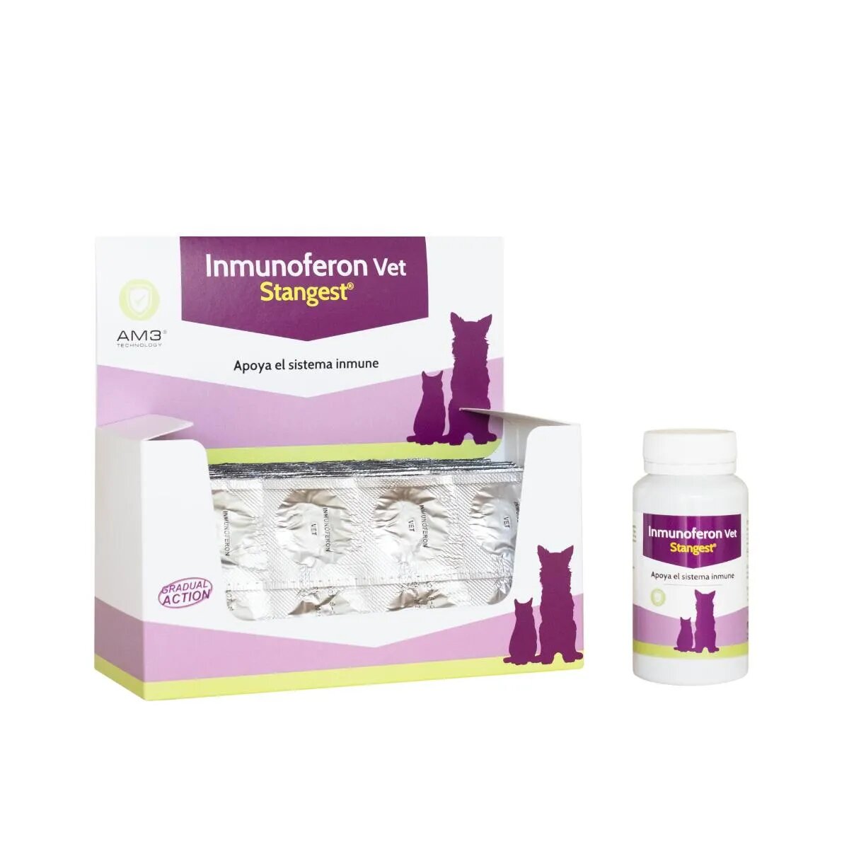 Stangest Inmunoferon Vet XS-XL supliment sistem imunitar & alergii câini și pisici flacon 30 comprimate