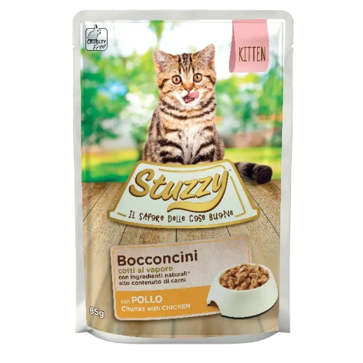 Stuzzy Chunks Kitten Pui plic hrană umedă pisici junior (în sos) 85g