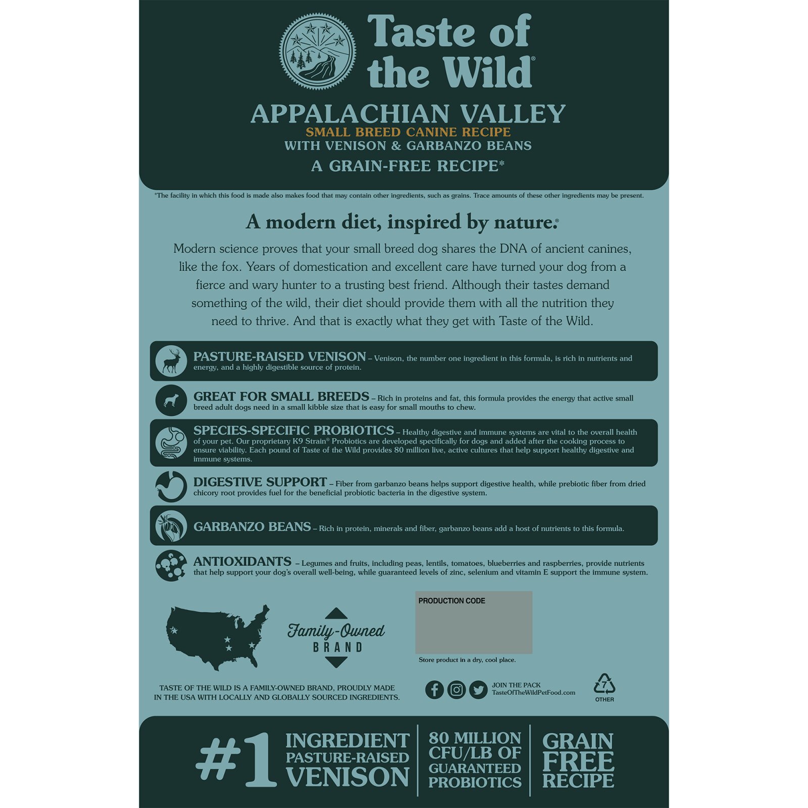 Taste Of The Wild Appalachian Valley Small Breed XS-M Vânat și Miel hrană uscată fără cereale câini 12.2kg