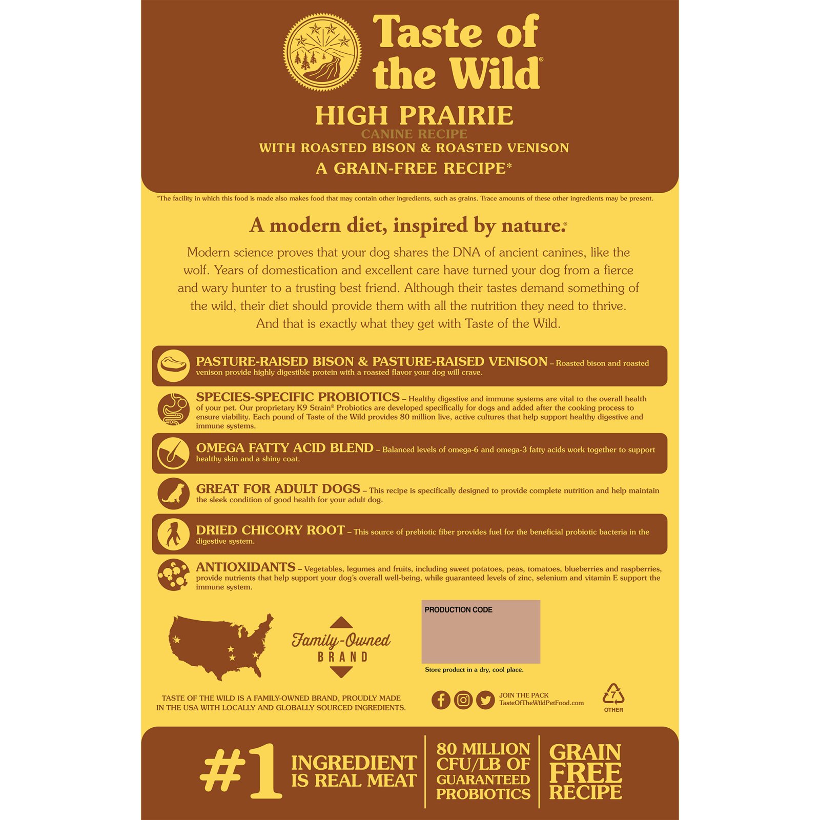 Taste Of The Wild High Prairie Bizon și Vânat hrană uscată fără cereale câini 2kg