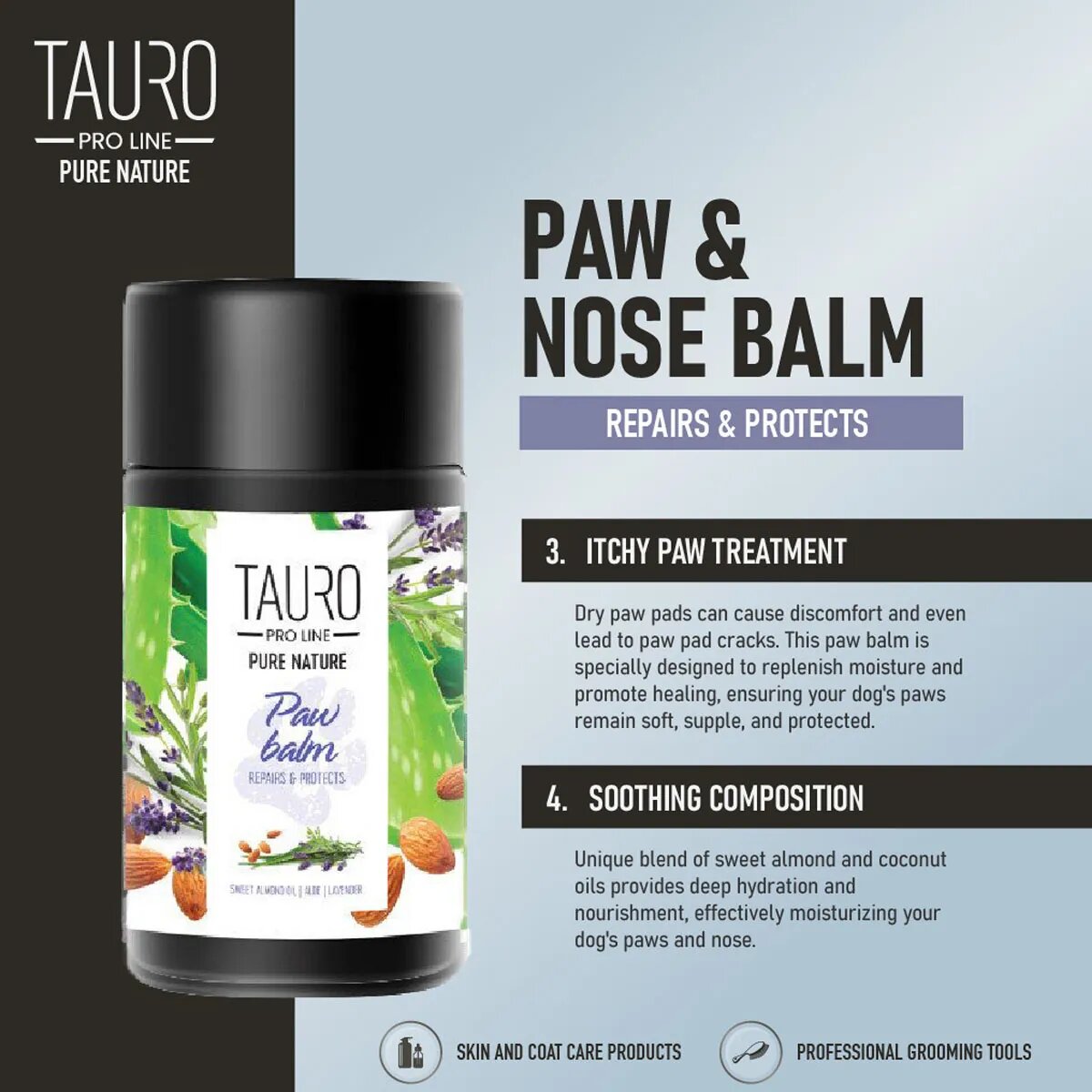 TAURO PRO LINE Pure Nature Paw Balm Repairs & Protects Balsam pentru Lăbuțe Câini și Pisici 75ml