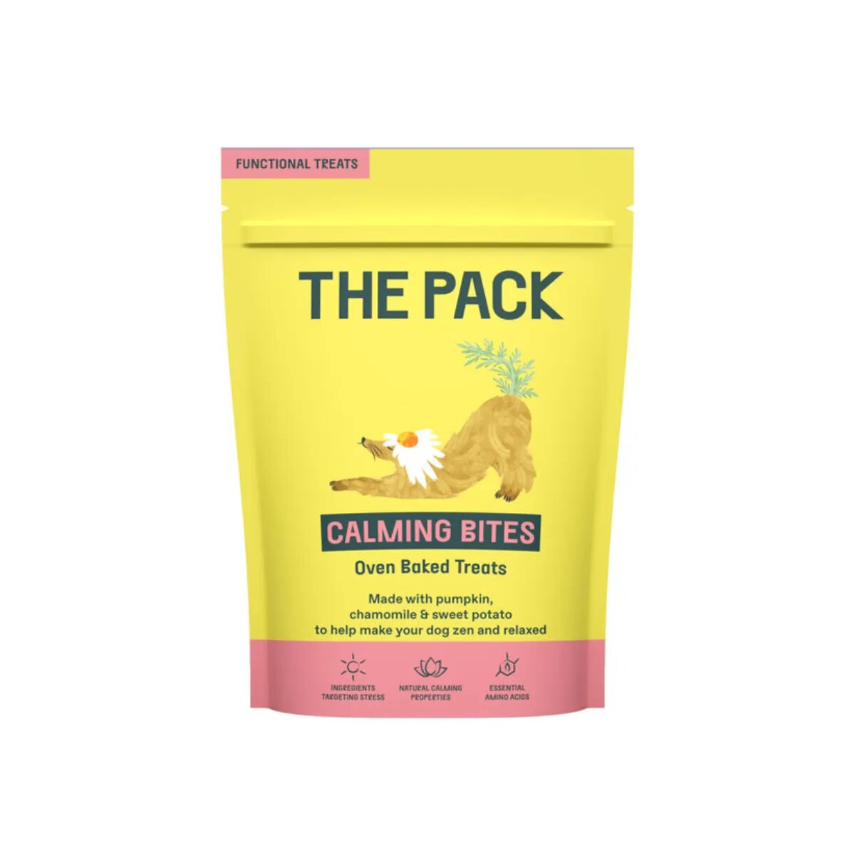 THE PACK Calming Bites XS-XL Fructe punguță recompense funcționale câini sistem nervos & calmante 100g