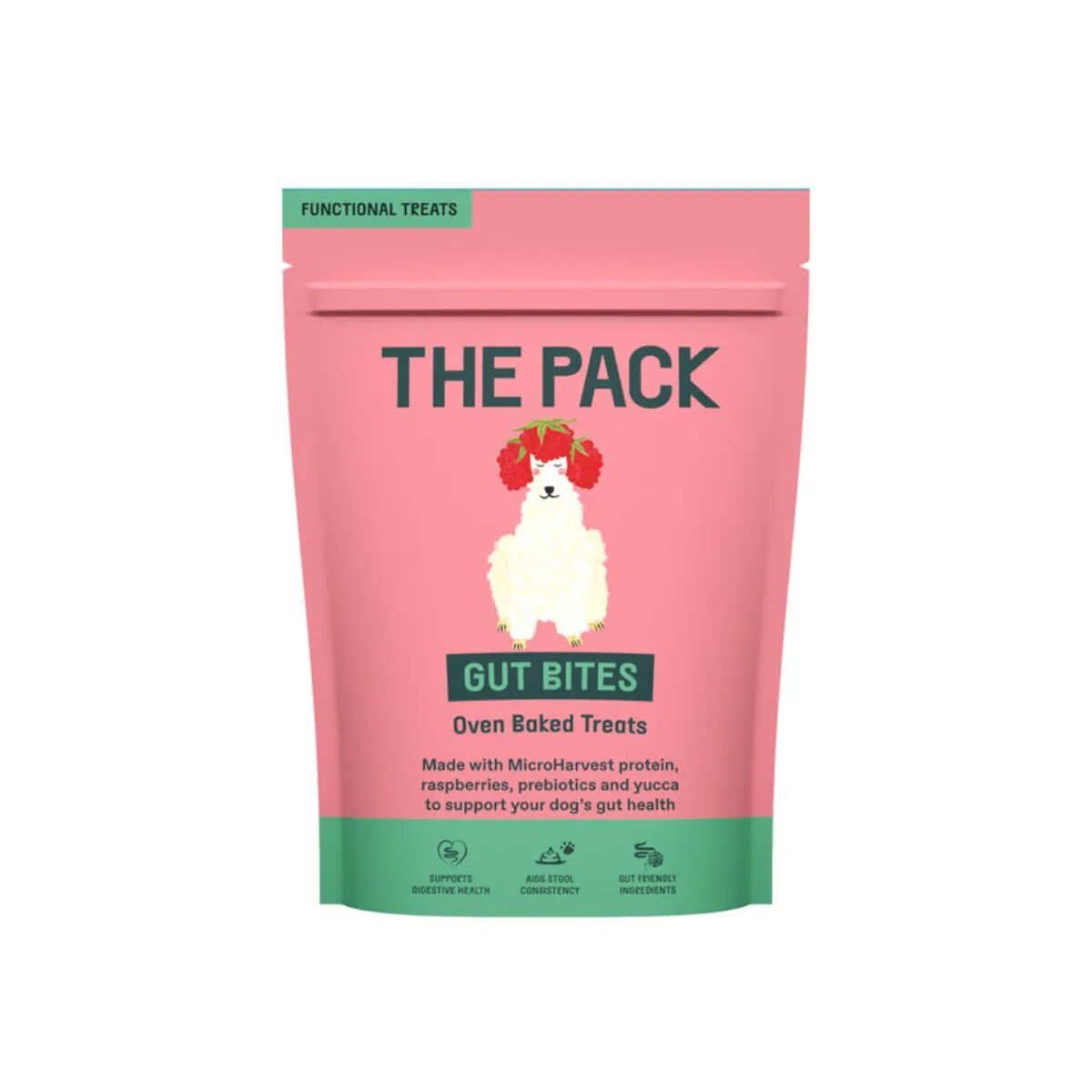THE PACK Gut Bites XS-XL Fructe punguță recompense câini sistem digestiv 100g