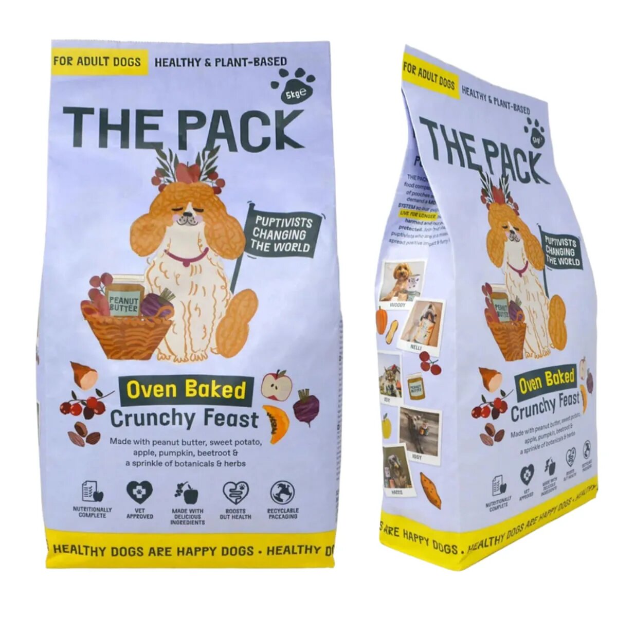 THE PACK Oven Baked Crunchy Feast XS-XL Legume și Fructe hrană uscată câini 5kg