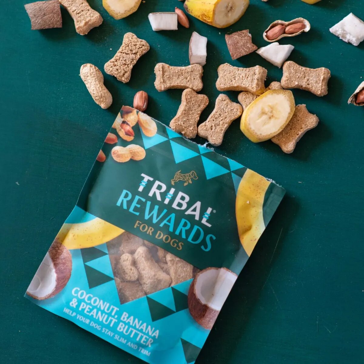 TRIBAL Rewards XS-XL Cocos și Banane punguță recompense funcționale câini obezitate 125g