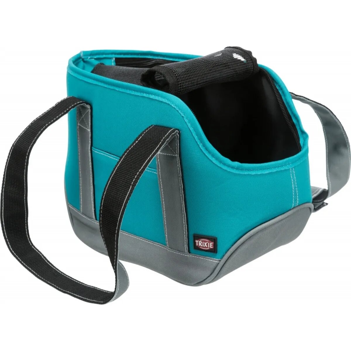 Trixie Alea geantă transport câini și pisici XS(max. 5kg) poliester deschidere superioară cu buzunare verde și gri 16 x 20 x 30 cm