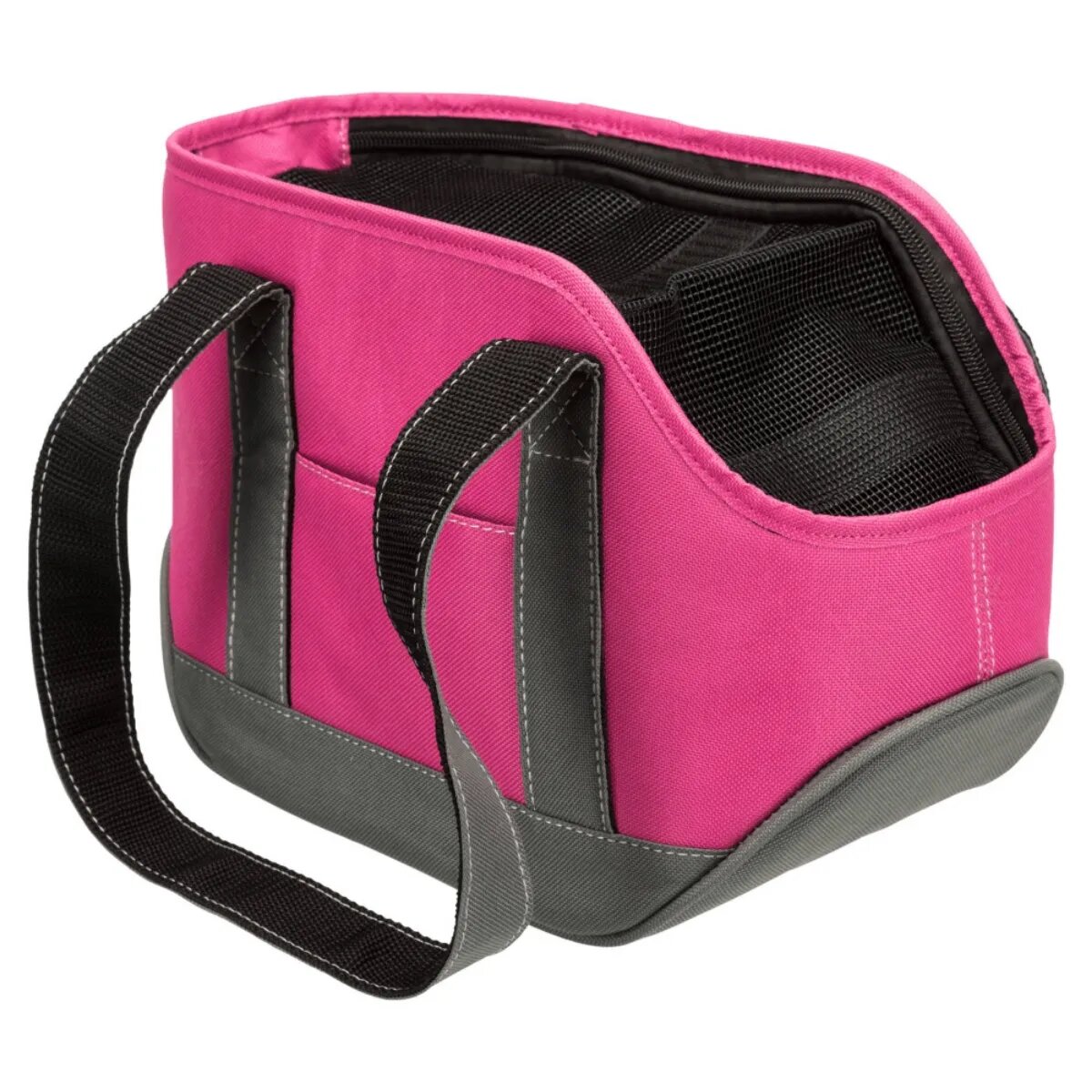 Trixie Alea geantă transport câini și pisici XS(max. 5kg) poliester deschidere superioară cu curea de umăr gri și roz 16 x 20 x 30 cm