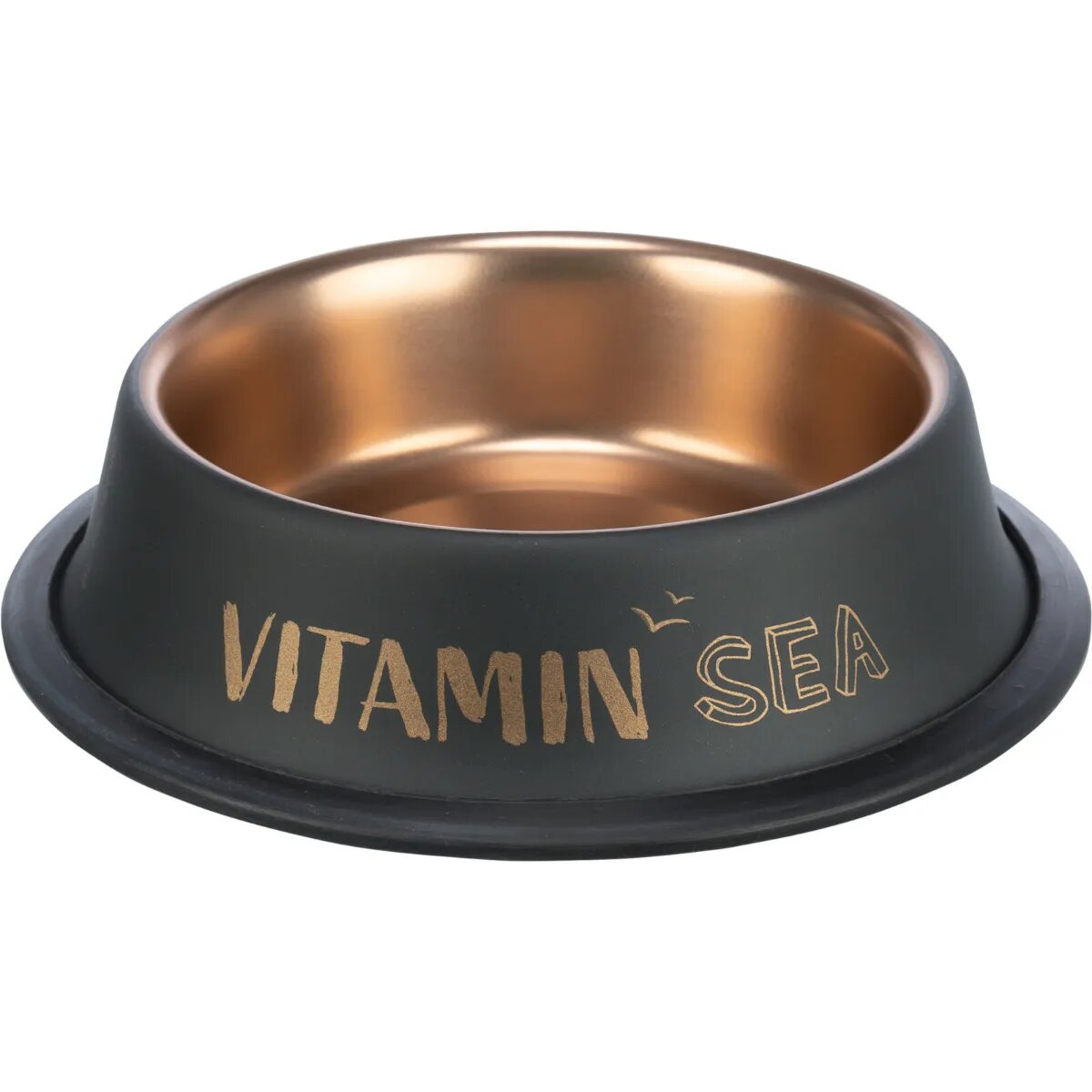 Trixie Be Nordic castron pisici rotund antiderapant inox negru și auriu 0.2l ⌀15cm