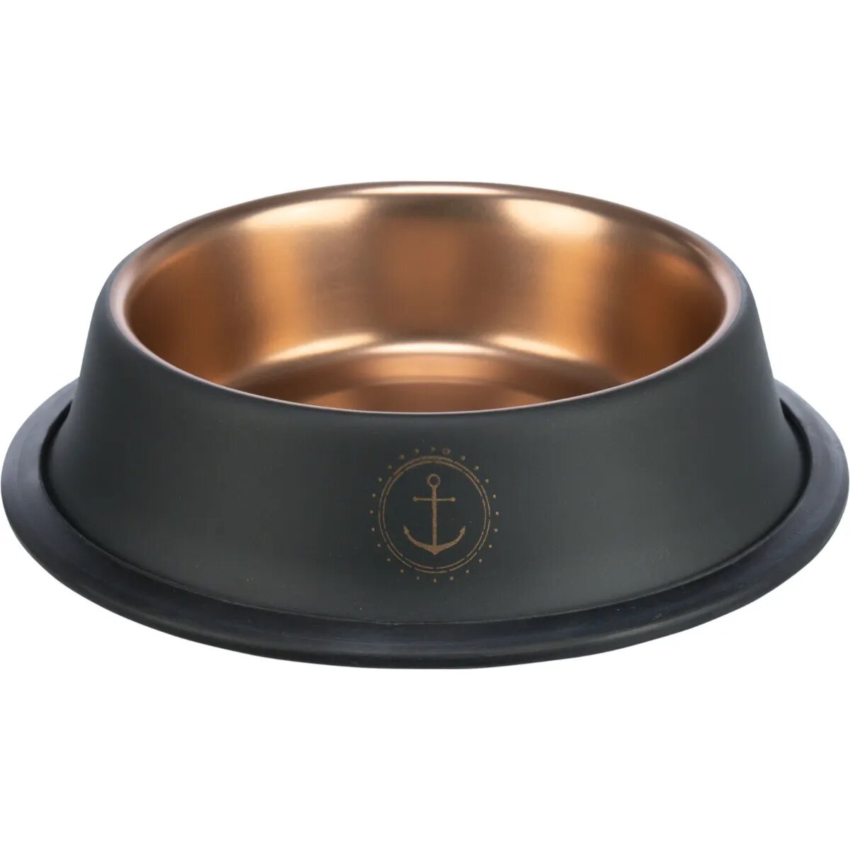 Trixie Be Nordic castron pisici rotund antiderapant inox negru și auriu 0.2l ⌀15cm