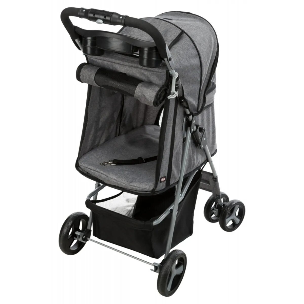 Trixie Bugggy stroller câini și pisici XS-M(max. 15kg) poliester deschidere frontală cu rotile cu buzunare verde și gri 47 x 100 x 80 cm