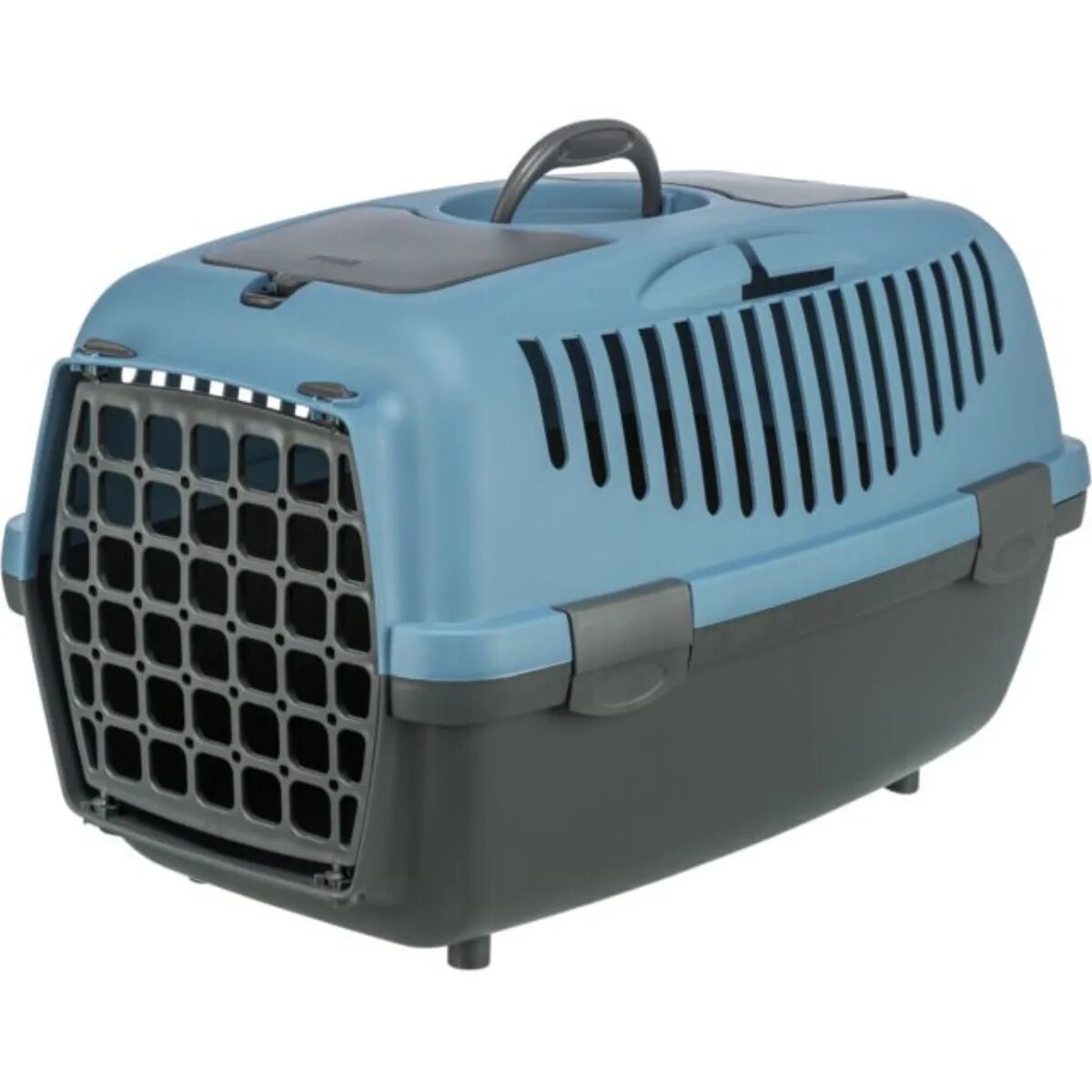 Trixie Capri 2 cușcă transport câini și pisici XS-S(max. 8kg) plastic deschidere frontală albastru și negru 37 x 34 x 55 cm