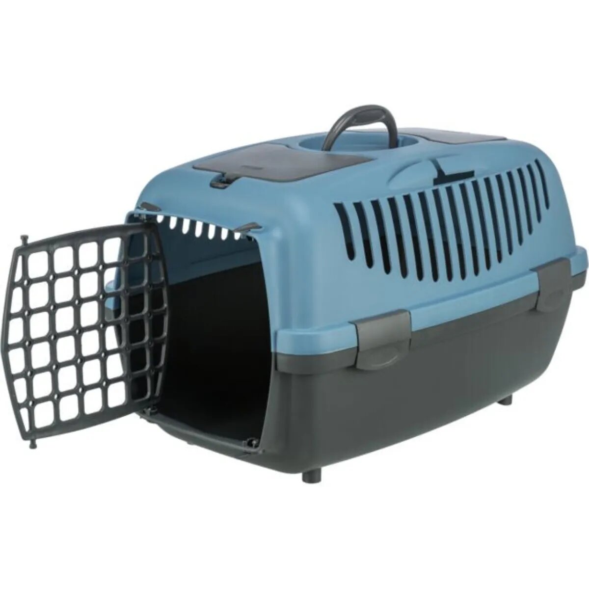 Trixie Capri 2 cușcă transport câini și pisici XS-S(max. 8kg) plastic deschidere frontală albastru și negru 37 x 34 x 55 cm