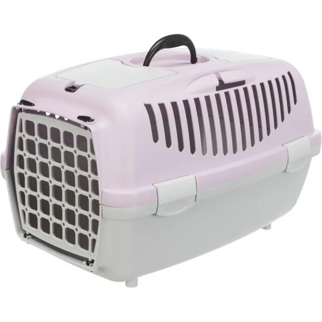 Trixie Capri 2 cușcă transport câini și pisici XS-S(max. 8kg) plastic deschidere frontală gri și mov 37 x 34 x 55 cm