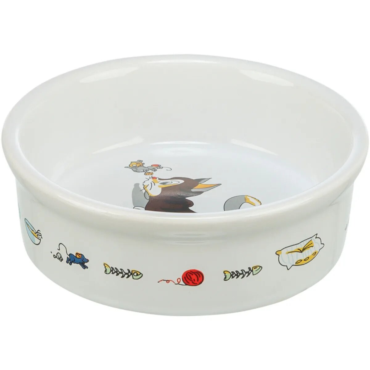 Trixie Cat & Mouse castron pisici rotund ceramică alb 0.2l ⌀12cm