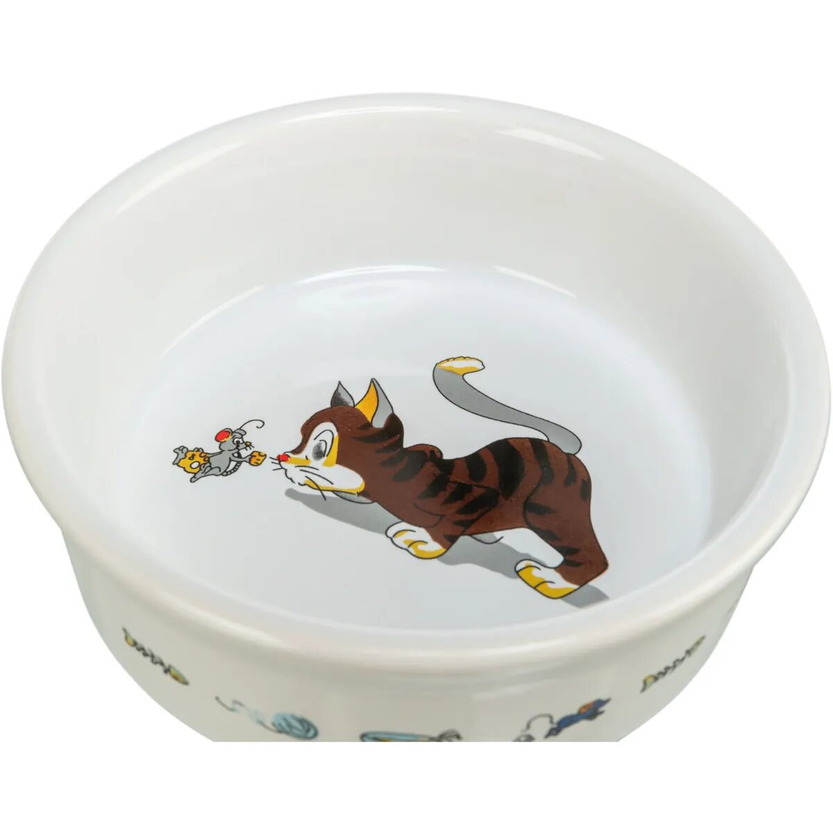 Trixie Cat & Mouse castron pisici rotund ceramică alb 0.2l ⌀12cm
