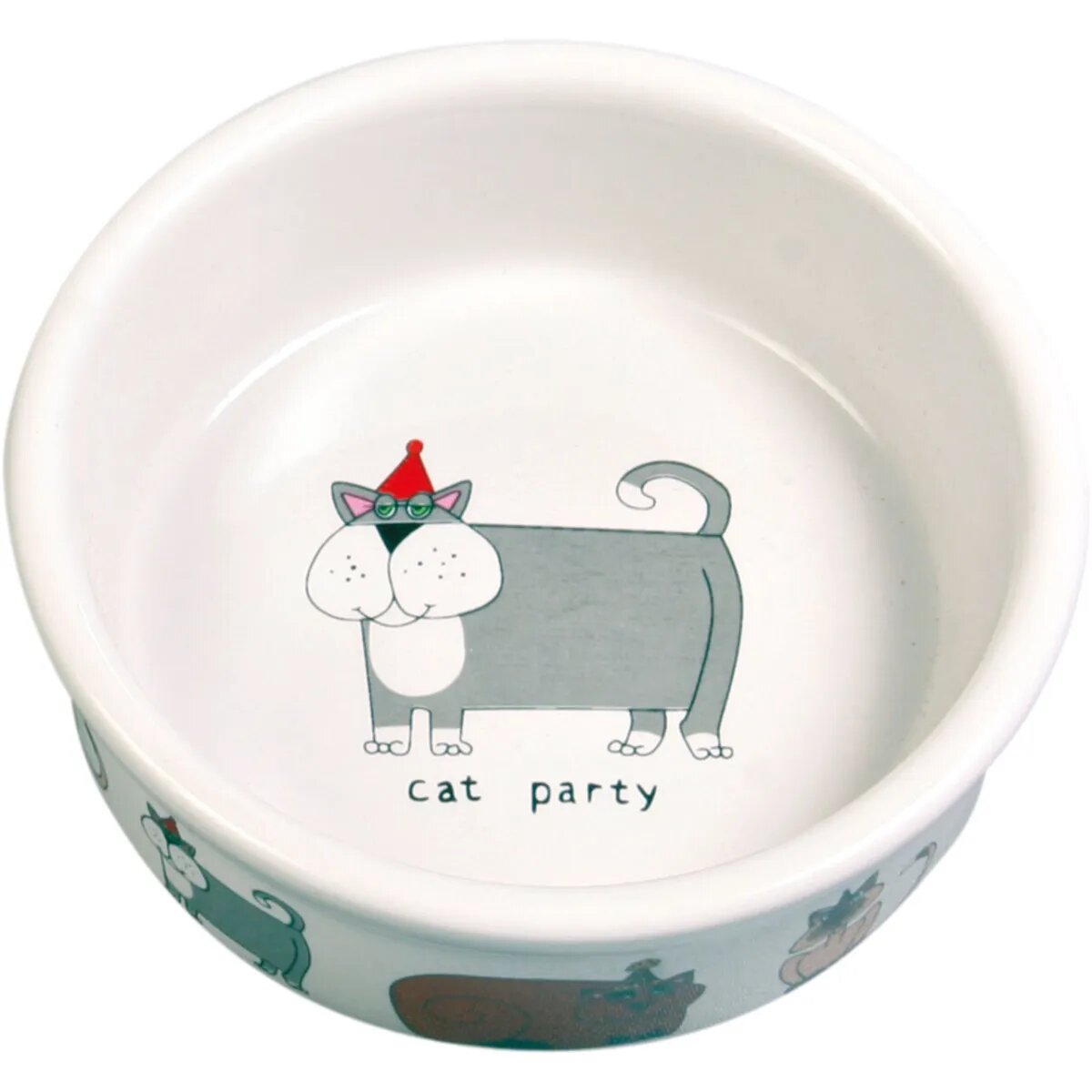 Trixie Cat Party castron pisici rotund ceramică diverse culori XS-S(0.2l ⌀12cm)