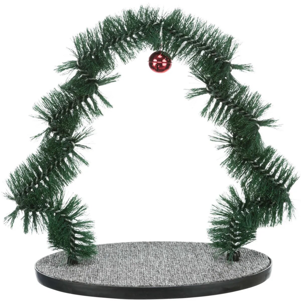 Trixie Christmas Arc Masaj & Joaca scratcher pisici cu sunet metal verde și gri 44x42cm