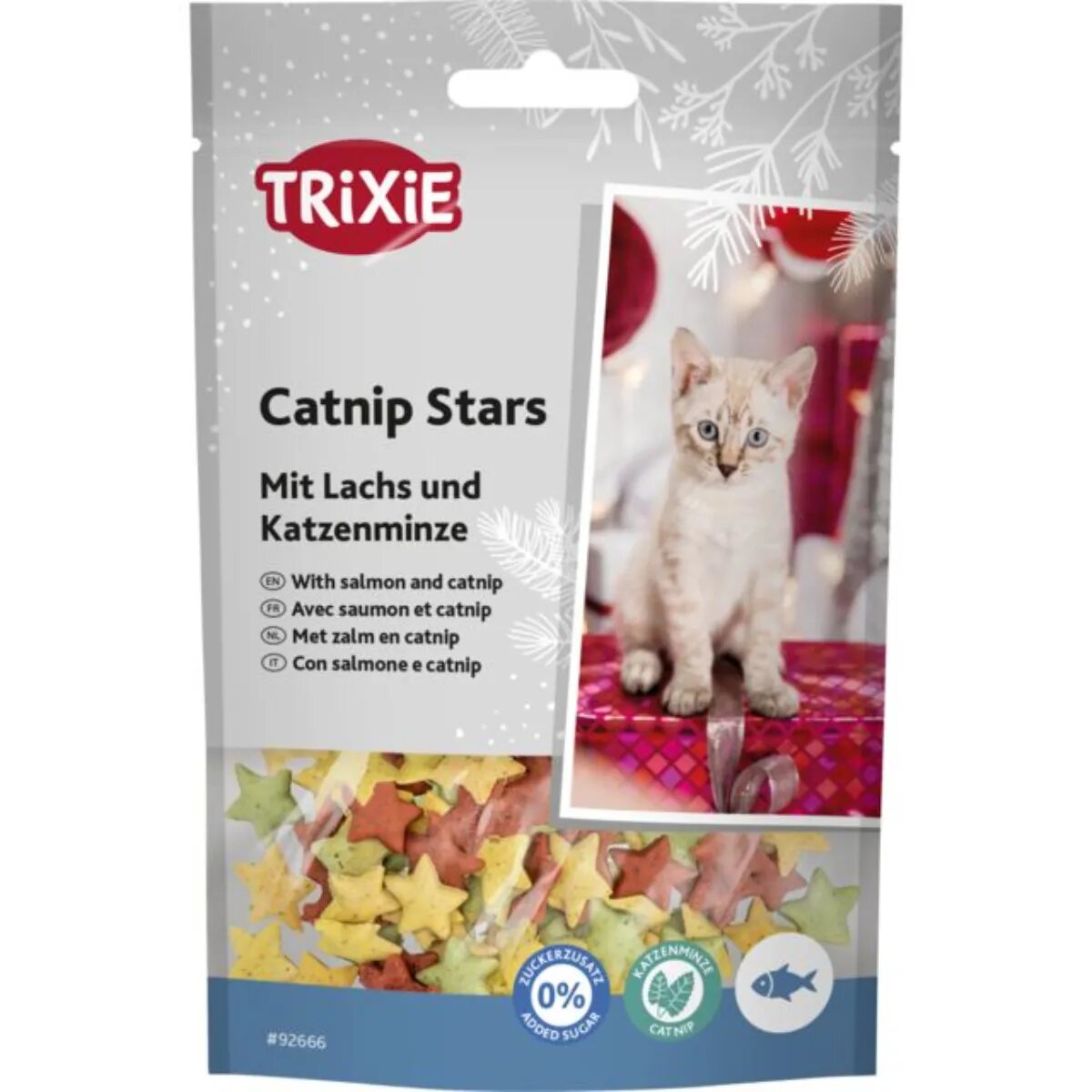 Trixie Christmas Catnip Stars Somon și Catnip recompense pisici 50g