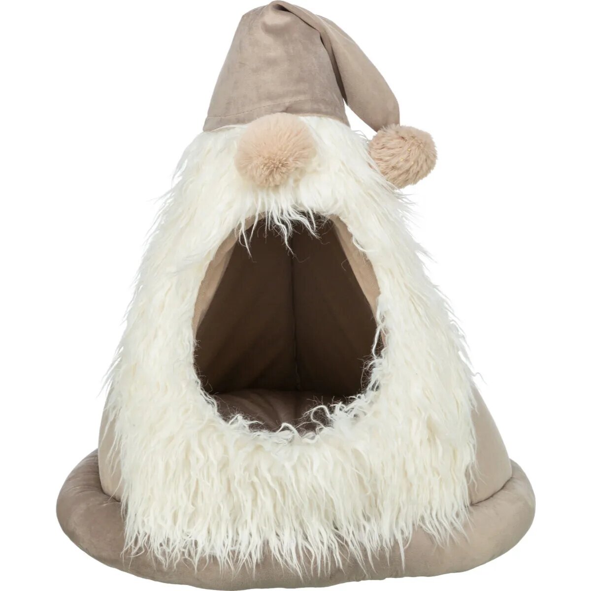 Trixie Christmas Cave Dwarf căsuța pisici pluș antiderapant pernă reversibilă alb și bej ⌀45x47cm