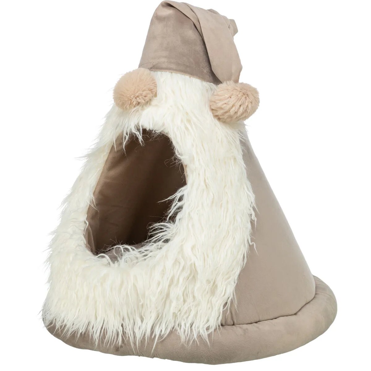 Trixie Christmas Cave Dwarf căsuța pisici pluș antiderapant pernă reversibilă alb și bej ⌀45x47cm